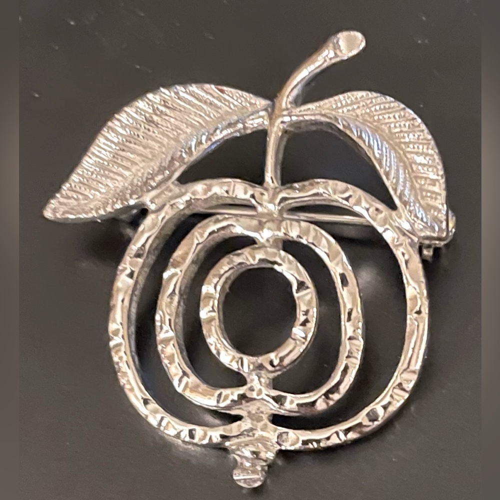 Sarah Coventry Sliver Apple Brooch